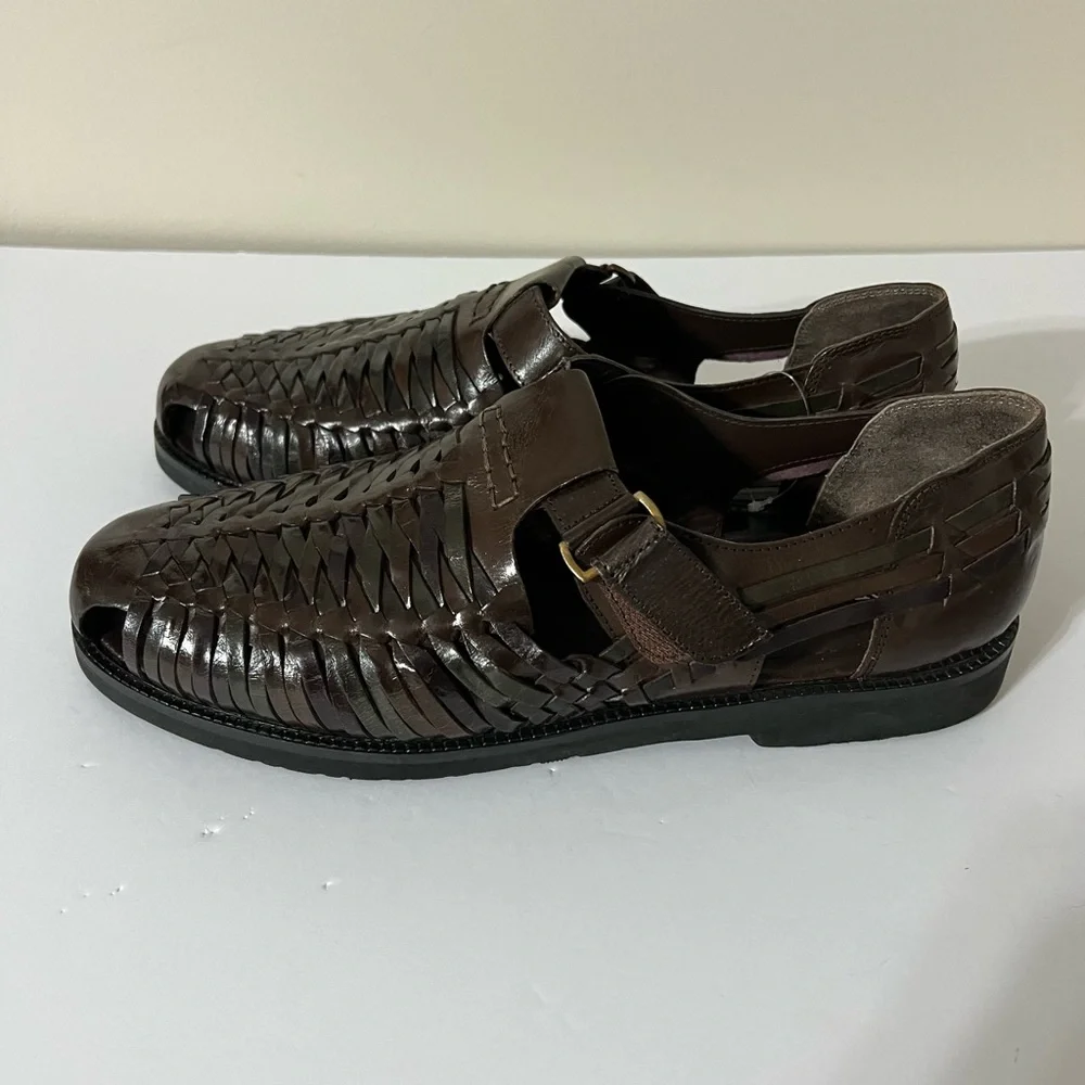 NEW!Deer Stags Dark Brown Huarache Woven Sandals size13
